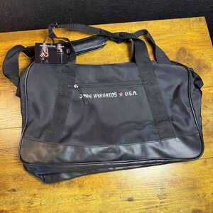 John Varvatos U.S.A. Black Duffel Bag‎ Carry On Travel Gym Weekend